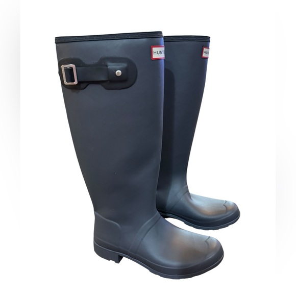 Hunter Womens Classic Black Tall Rain Boots NWOT Size 10 - Picture 1 of 11